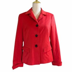 Valentine’s Day! Lafayette 148 Loro Piana Sz 8 Red Wool Blazer Luxury Designer